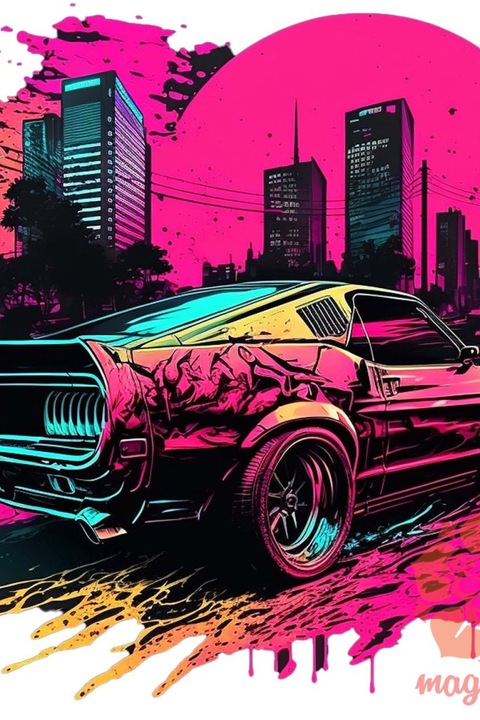 Magnolion Retró hullám 1969 FORD MUSTANG SHELBY GT 500 v3, Fehér