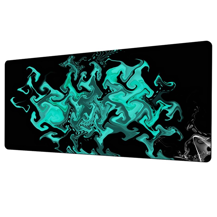 Mousepad gaming, pentru jucatori, Yulinland, Anti-alunecare, Waterproof, 800x300x3mm, Cyan