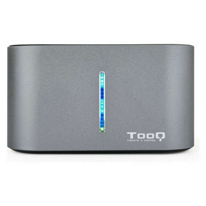Statie de docking Dual TooQ TQDS-805G 2.5"-3.5" HDD/SSD SATA USB 3.0 Gri