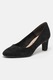 Tamaris, Pantofi de piele intoarsa ecologica cu toc masiv, Negru, 40
