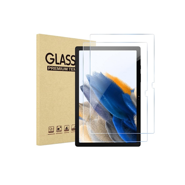 Set 2 Bucati, Folie Tempered Glass, Yulinland®, pentru Samsung Galaxy Tab A8, 10.5 inch, Sticla Securizata, Protectie Profesionala Ecran
