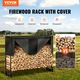 Suport pentru lemne de foc, pentru exterior, 1.3 x 0.4 x 1.2 m, cu husa rezistenta la apa