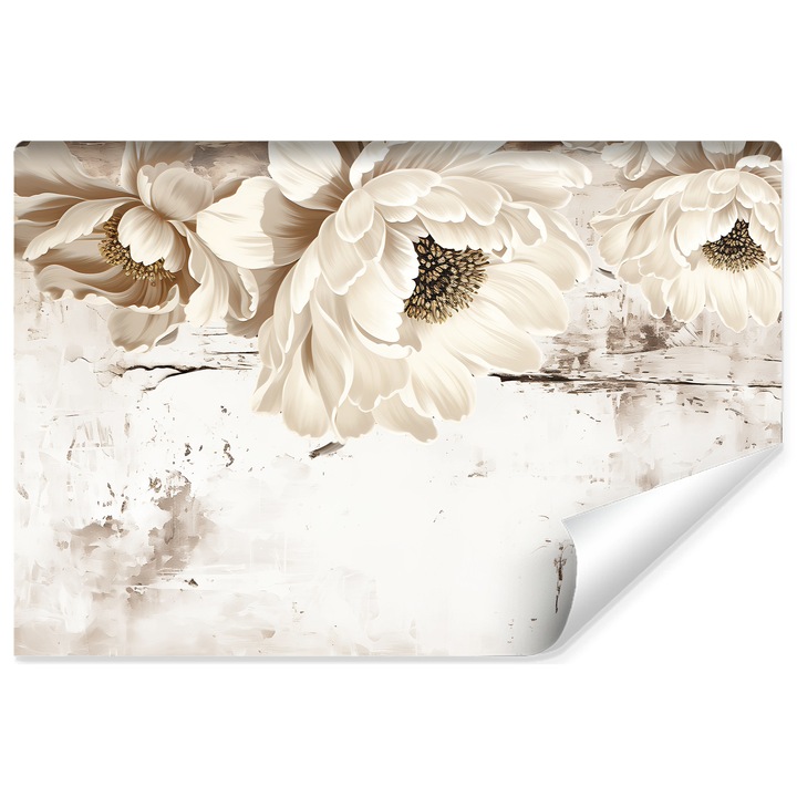 Fototapet Muralo flori, bujori 400 cm x 280 cm decor abstract pentru sufragerie