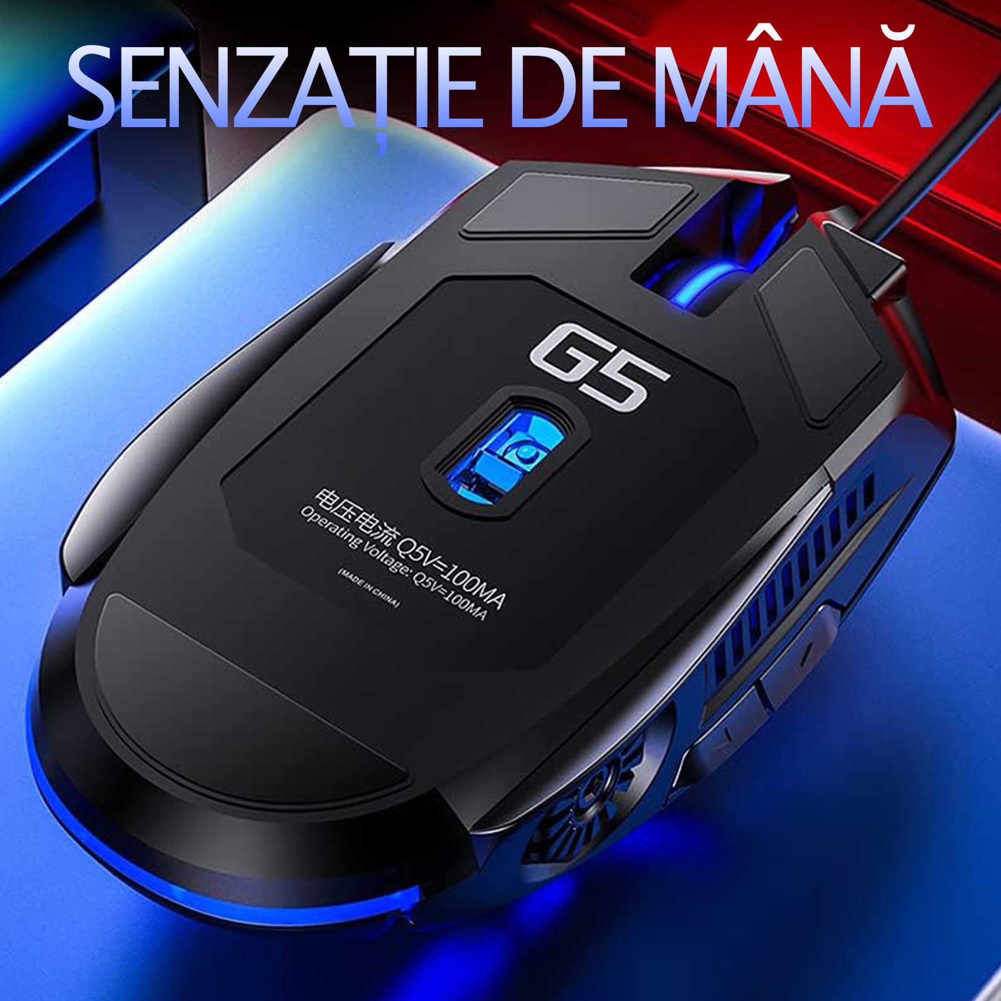 Mouse Gaming profesional, Yulinland, 7 efecte de iluminare, USB, 6