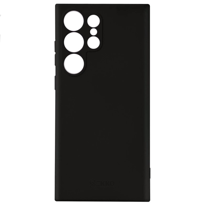 Husa pentru Samsung S24 Ultra, Mata, Ultrasubtire, din silicon gel, cu decupaje la camere, 0.3mm, antiamprente, Gekko, Neagra