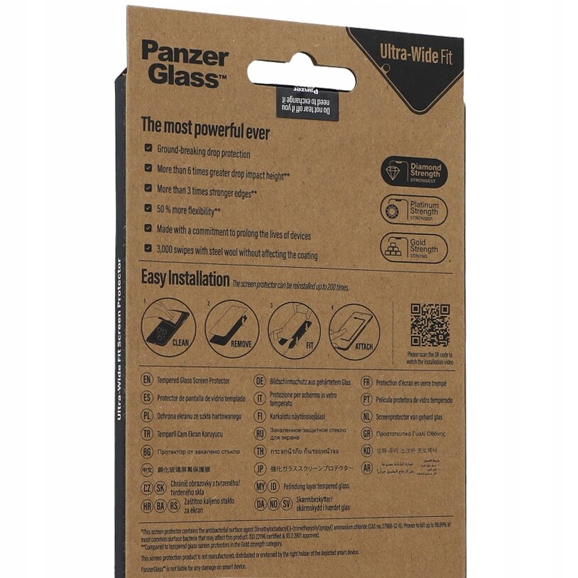 Folie de protectie, PanzerGlass, Ultra-Wide Fit, pentru Xiaomi 13T / 13T Pro, antizgarieturi, antibacteriana, negru, 15.75x7.13cm