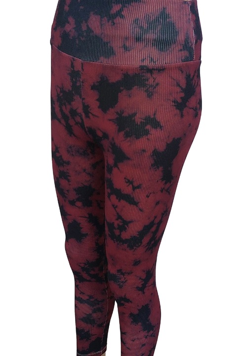 Colanti fitness cu Talie inalta aspect Reiat, Uramag, Rosu