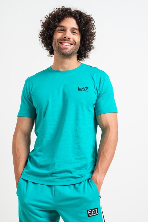 EA7, Kerek nyakú pamutpóló, Türkiz