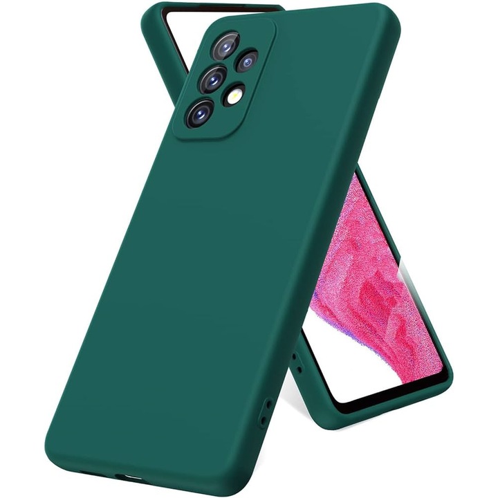 Husa Protectie din Soft Silicon pentru Samsung Galaxy A13 4G, Interior din microfibra, Verde