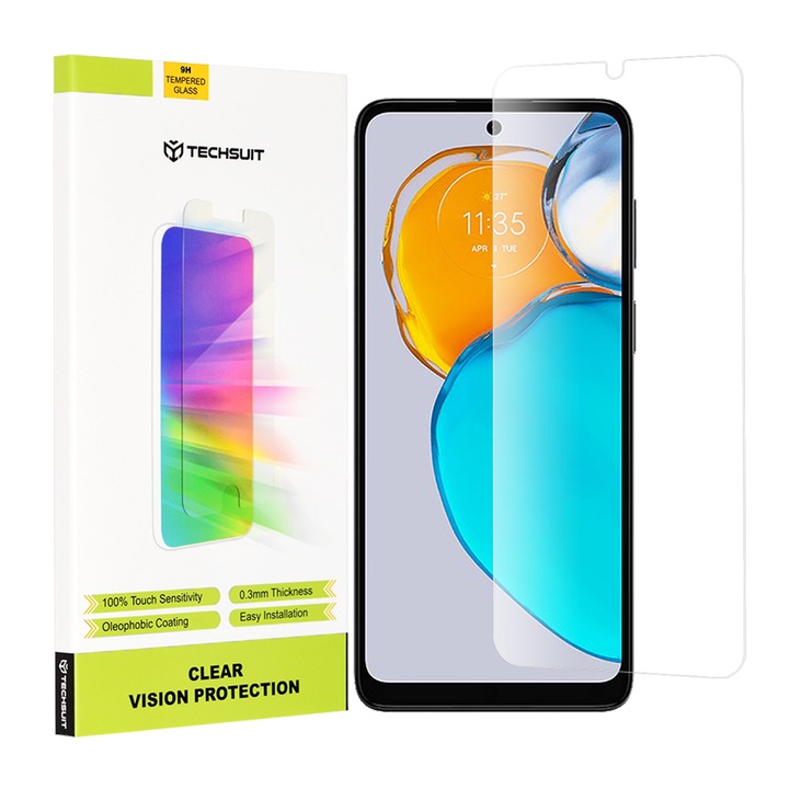 Стъклен Протектор за Motorola Moto E22s - Techsuit Clear Vision - Прозрачен