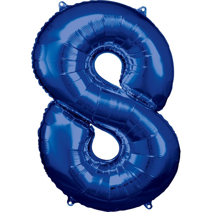Balon din folie, Anagram, Numarul 8, 86 cm, Albastru