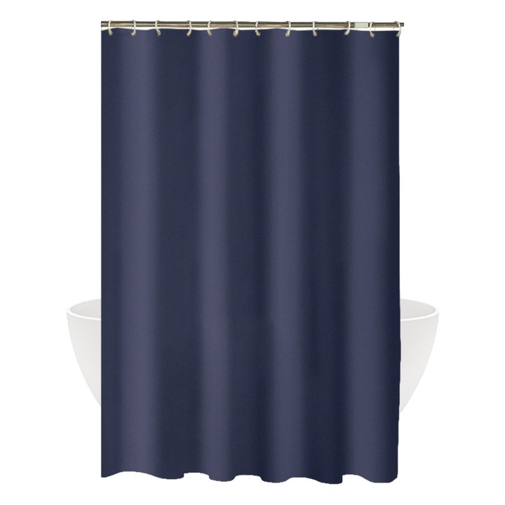 Perdea de dus impermeabila, Poliester, Bleumarin, 100x180cm