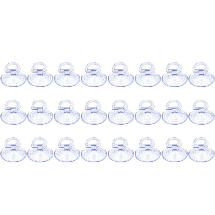 Set 24 ventuze auto, PVC, Transparent