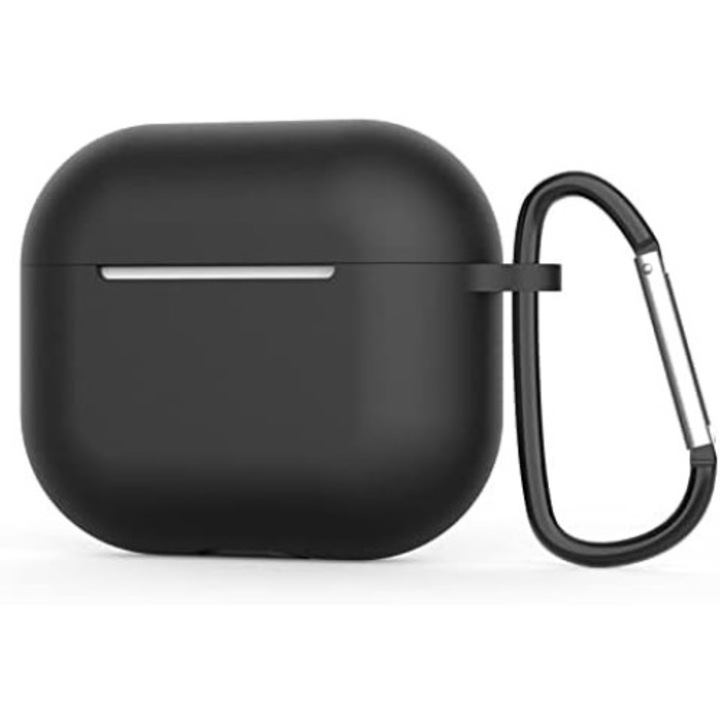 Husa protectie casti, Silicon, Pentru Apple AirPods Pro, Negru