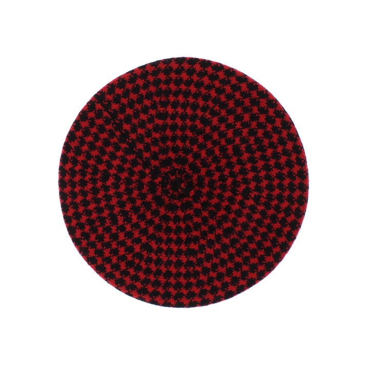 Bereta de dama, din lana, ButicCochet, one size, model stilizat, Rosu, One-Size