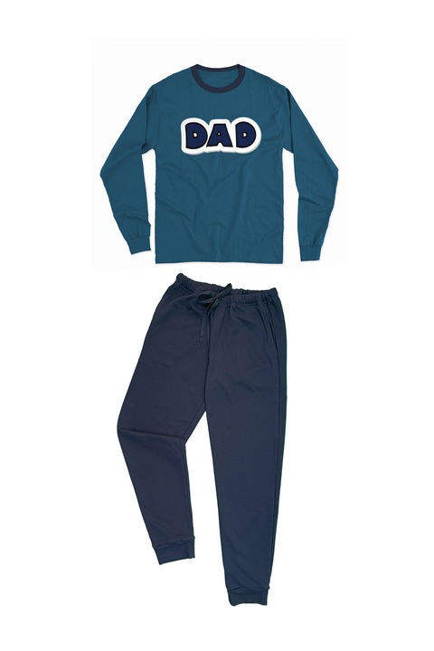 Pijama pentru barbati cu imprimeu dad, Albastru