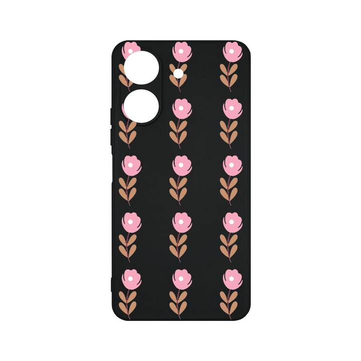 Тънък силиконов калъф BestCase® 0,8 мм, съвместим с Xiaomi Redmi 13C, шарка на цветя, защита на камерата, устойчивост на износване, cB 505
