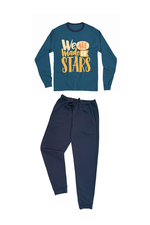 Csillagmintaval keszult ferfi pizsamak, Kék