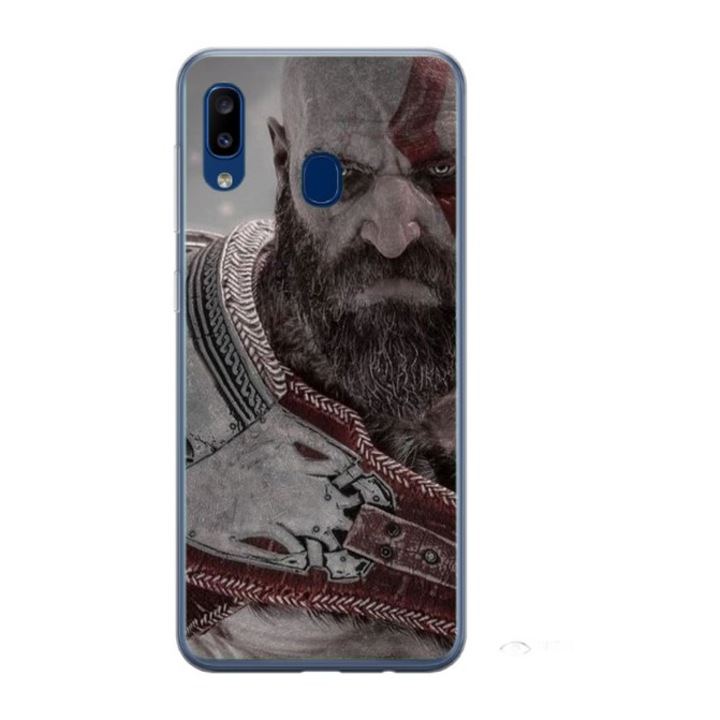 Husa personalizata HQ Print si Folie de Silicon pentru Samsung Galaxy A40, God of War #2, S1D1M0081, Atlas