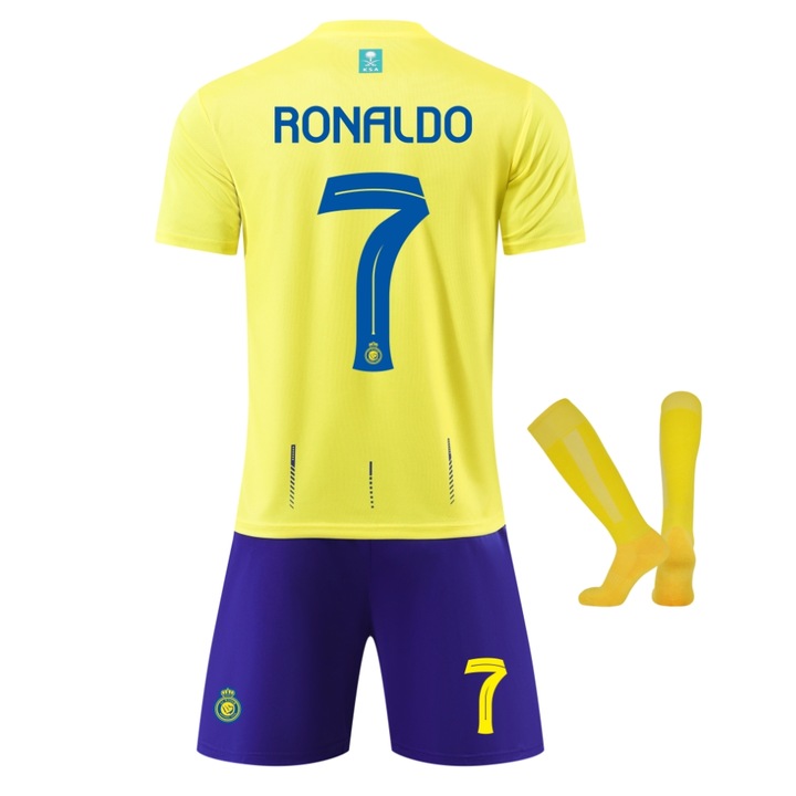Echipament sportiv copii Saudi Ronaldo Fotbal Tricou Set, Galben
