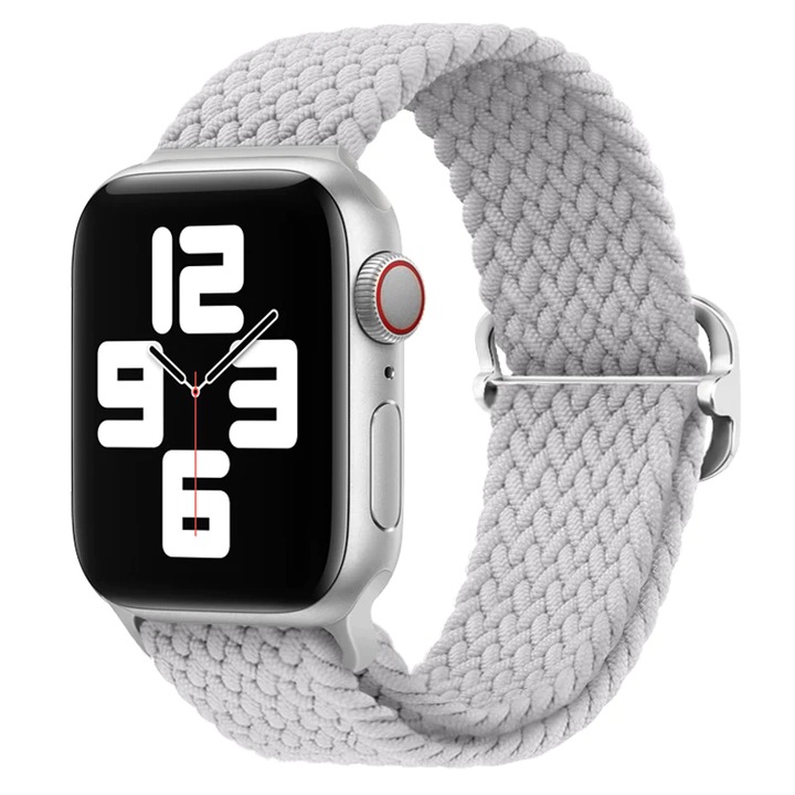 Curea smartwatch, Pentru Apple Watch 1/2/3/4/5/6/7/8/9, 45 mm, Alb perlat