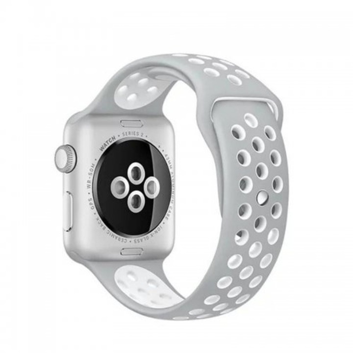 Curea smartwatch, Pentru Apple Watch 1/2/3/4/5/6/7/8/9, 45 mm, Gri