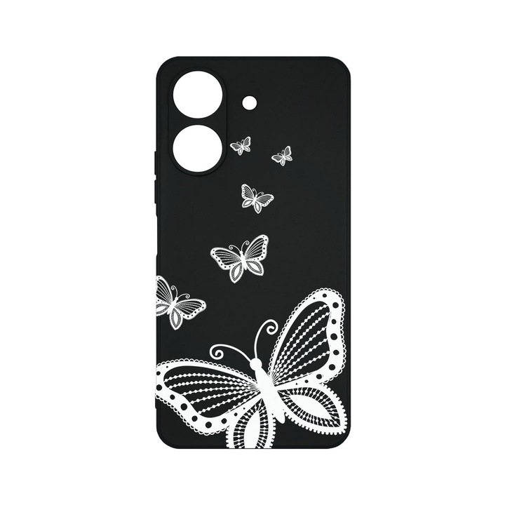 Husa BestCase® Slim SIlicon 0.8MM, Compatibila Cu Xiaomi Redmi 13C, Flowers, Protectie Camera, Rezistenta la uzura, c-B 79