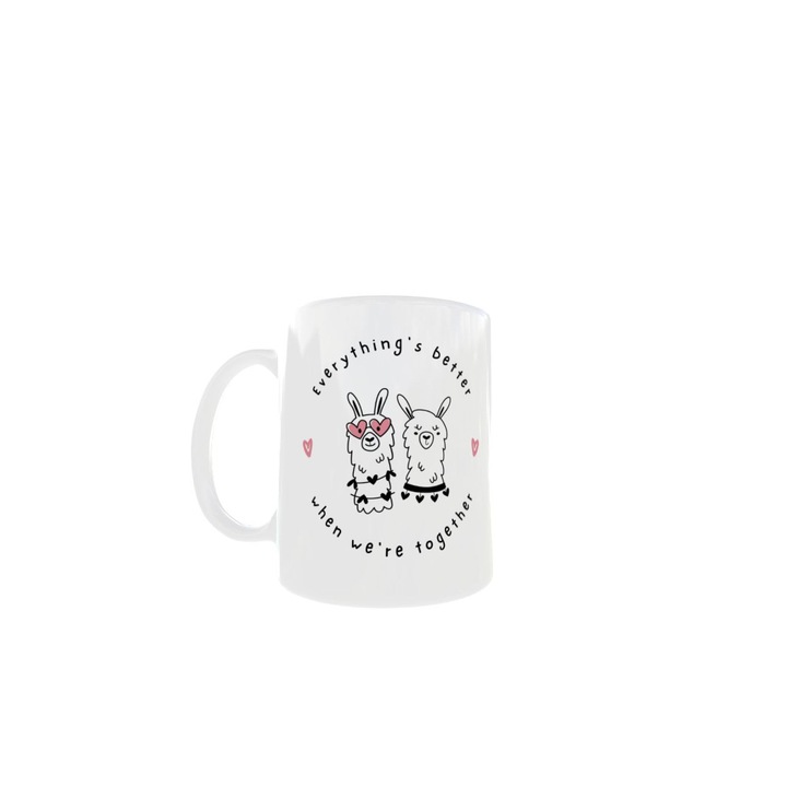 Cana alba cadou de Ziua Indragostitilor INOVATIX, 330 ml