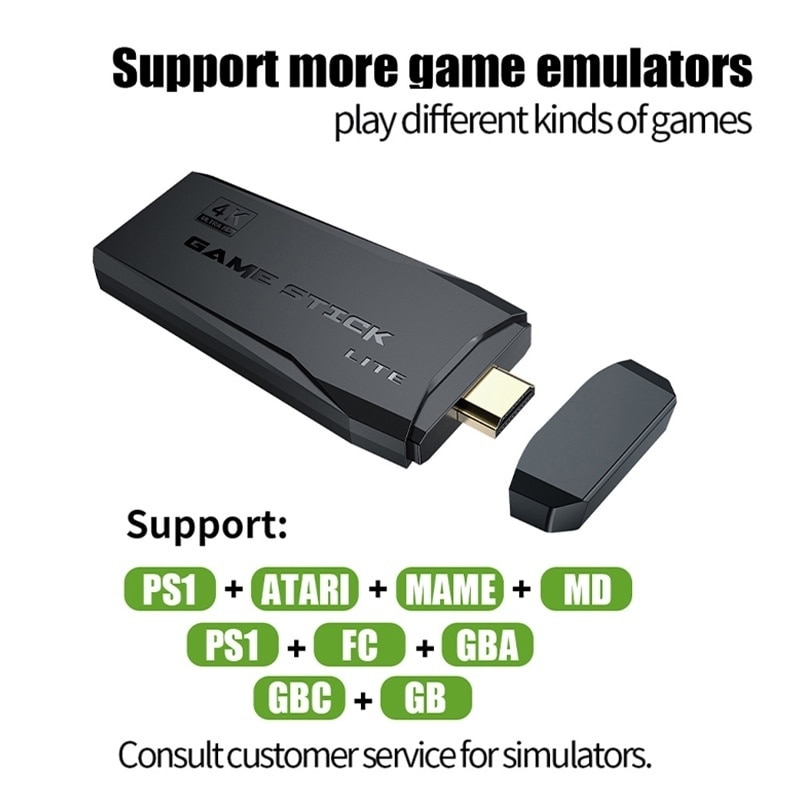 Consola de jocuri M8, jocuri HD 4K TV, M8 Handle Double Gamepad, 10000 Jocuri, 32GB, Negru