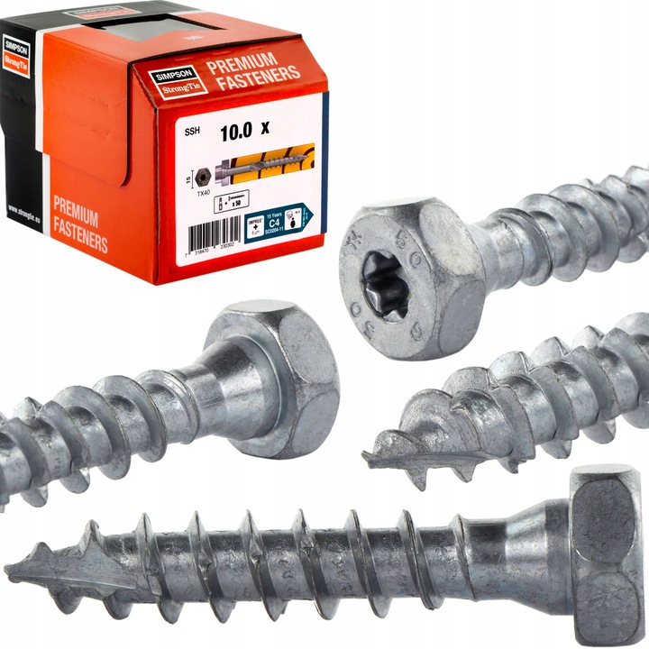 Set 50 Suruburi de tamplarie pentru conectori de lemn SSH, Simpson Strong-tie - 10x50mm