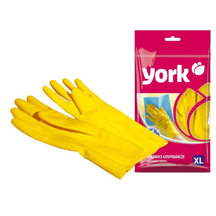 Latex háztartási kesztyű xl 1 pár - york - clean house