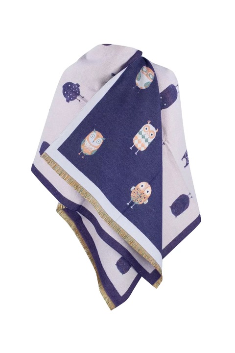 Esarfa elegant, Agrafka, Cald, model Po-11, 200x70 cm, din bumbac, Violet