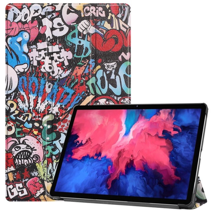 Lenovo Tab P11/Tab P11 Plus, 11", FoldPro, állvány típusú, Urban Vibe, ökológiai bőr, többszínű, felhajtható burkolatú tablet védőtok