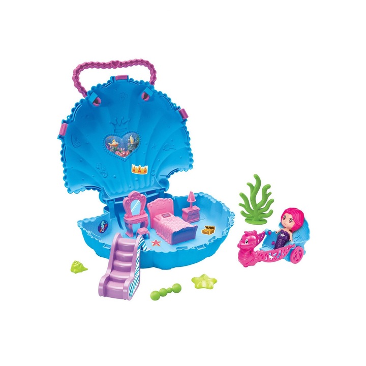 Детска чантичка, Раковина, чанта с русалка, синя