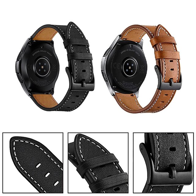 Кожена каишка Nordic за смарт часовник Huawei Watch GT4 46мм, черна ...