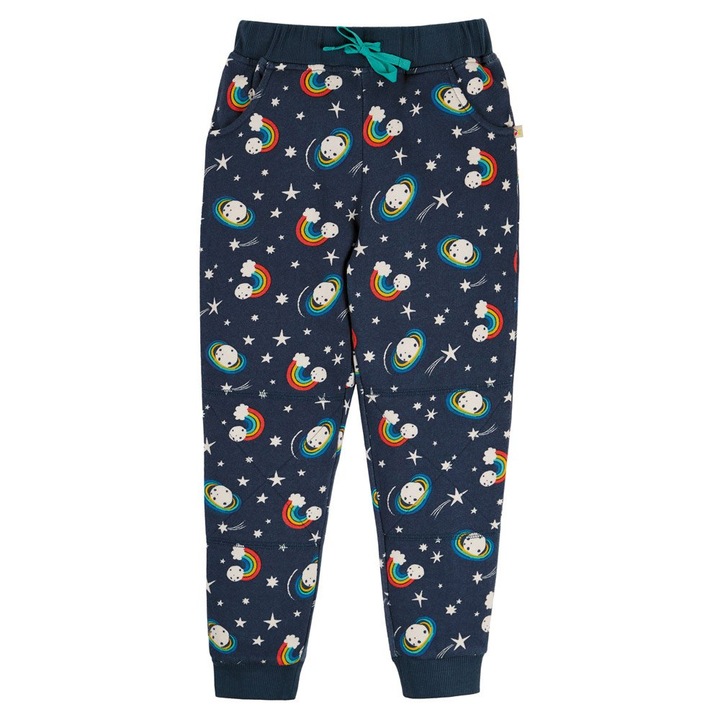 Pantaloni, ”veselie in cosmos”, bumbac organic, multicolor, copii, Multicolor
