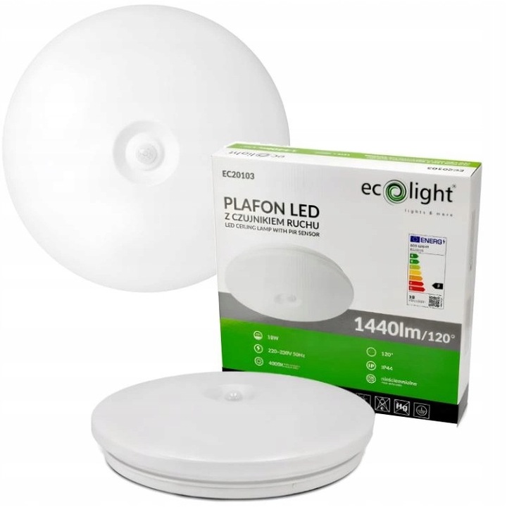 Plafoniera LED EcoLight EC20103, 18W, 32cm, alb