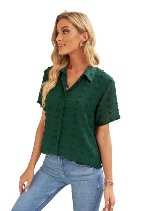 Női ing, WildFashion, poliészter, sötétzöld, Sötétzöld