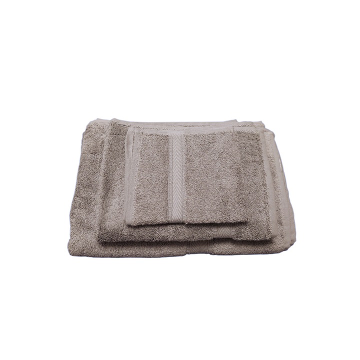 Комплект 3 кърпи за баня 100% памук 30х50см, 50х90см, 70х140см, сиви