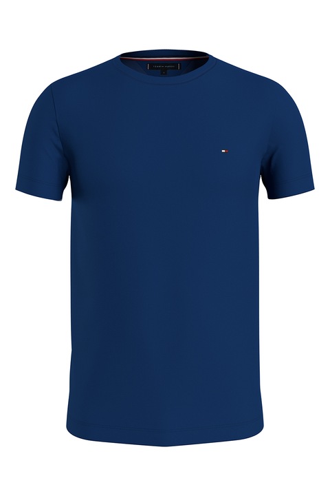 Tommy Hilfiger, Тениска слим с овално деколте, Тъмносин, M