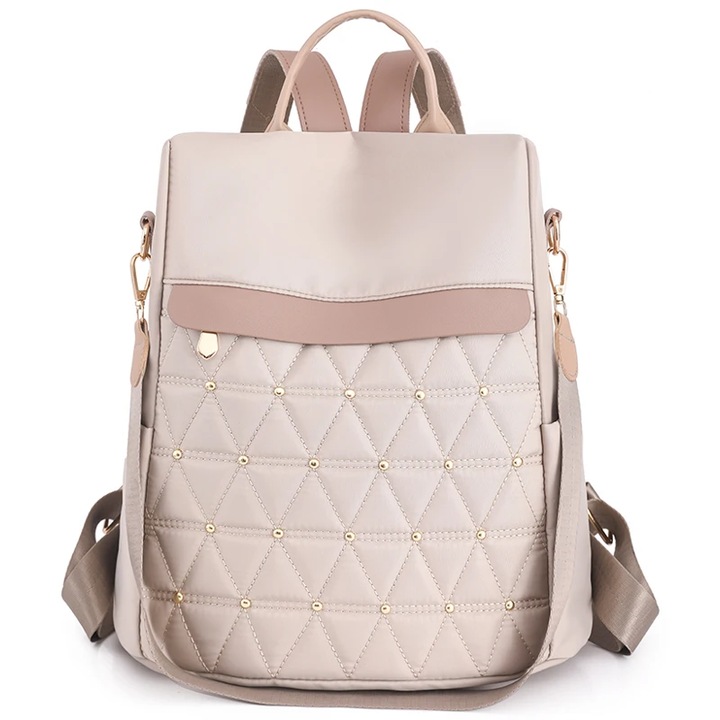 Дамска раница Delis, Cleodora GT2616, против кражба, Кремаво/Розово