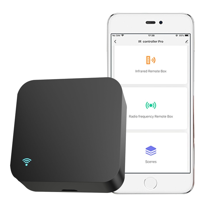 Infravörös univerzális intelligens távirányító, légkondicionáló TV vezérlés, Wifi, Tuya, hangvezérlés, fekete