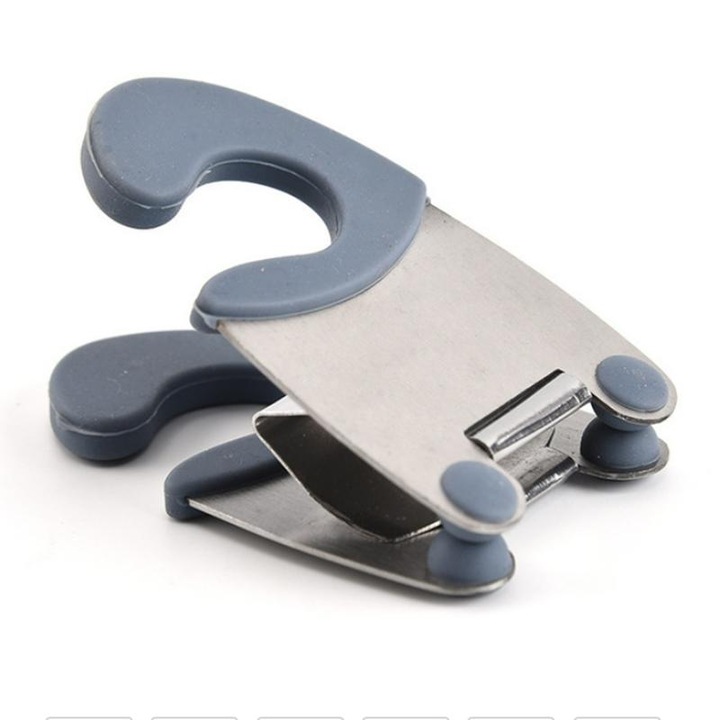 Държач за лъжица Salestore.ro® за тенджера, неръждаема стомана, топлоустойчива, антикорозионна дръжка, сива