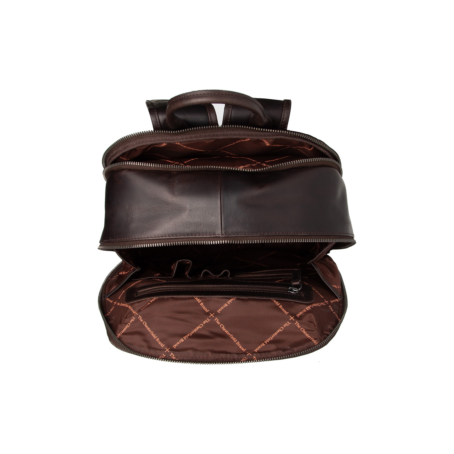 Rucsac pentru laptop de 15 inch The Chesterfield Brand, piele naturala Bangkok, Maro inchis