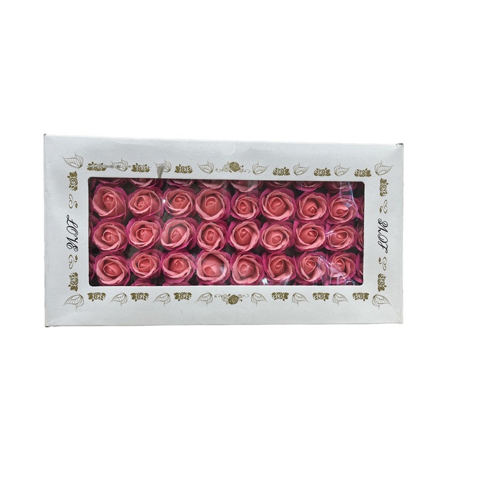 Set 50 trandafiri sapun parfumati, calitate Premium Multicolor