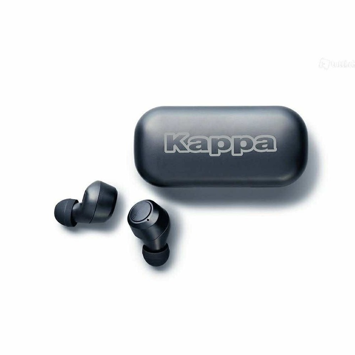 Casti Sport Wireless Kappa P507076, audio, in ear, fara fir, cu microfon, universale, Bluetooth 5.0, Rezistenta la Apa IPX4, Negru