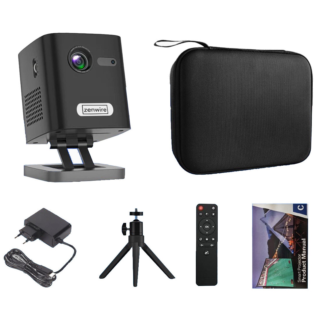 Mini Videoproiector DLP, Zenwire, c1000, Proiector portabil Full HD 4K ...