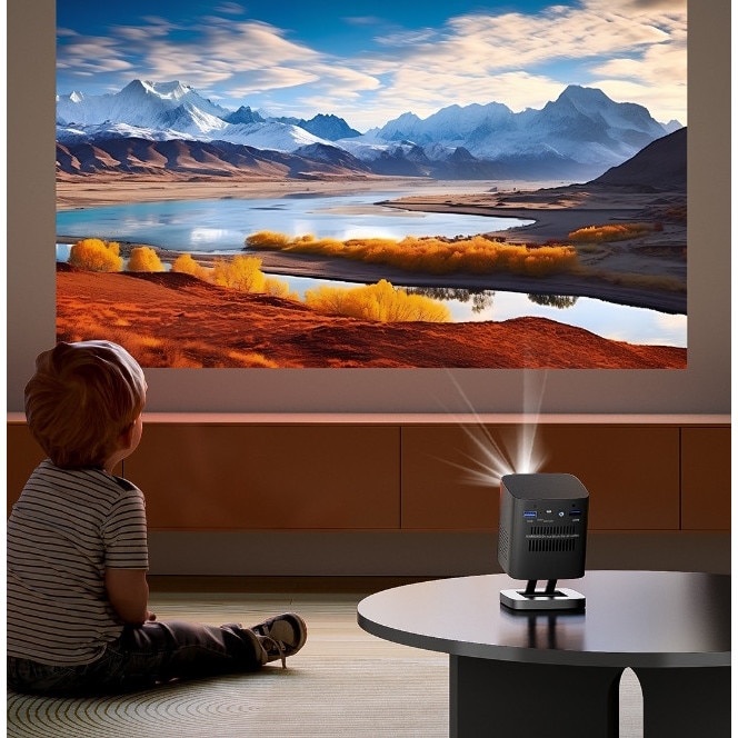 Mini Videoproiector DLP, Zenwire, c1000, Proiector portabil Full HD 4K ...