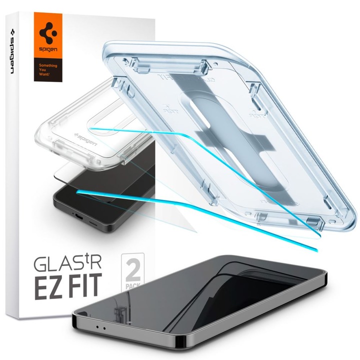 EZ FIT протектор за екран за Samsung Galaxy S24 S921, защитено стъкло, пълно лепило, прецизно прилепване, U534, комплект от 2 бр.