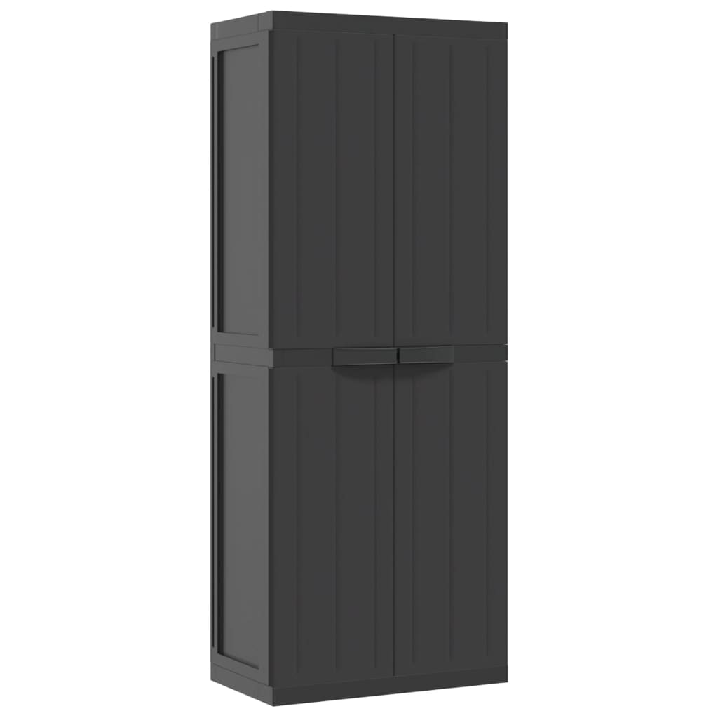 Dulap depozitare de exterior vidaXL, negru, 65x37x165 cm, PP, 9.73